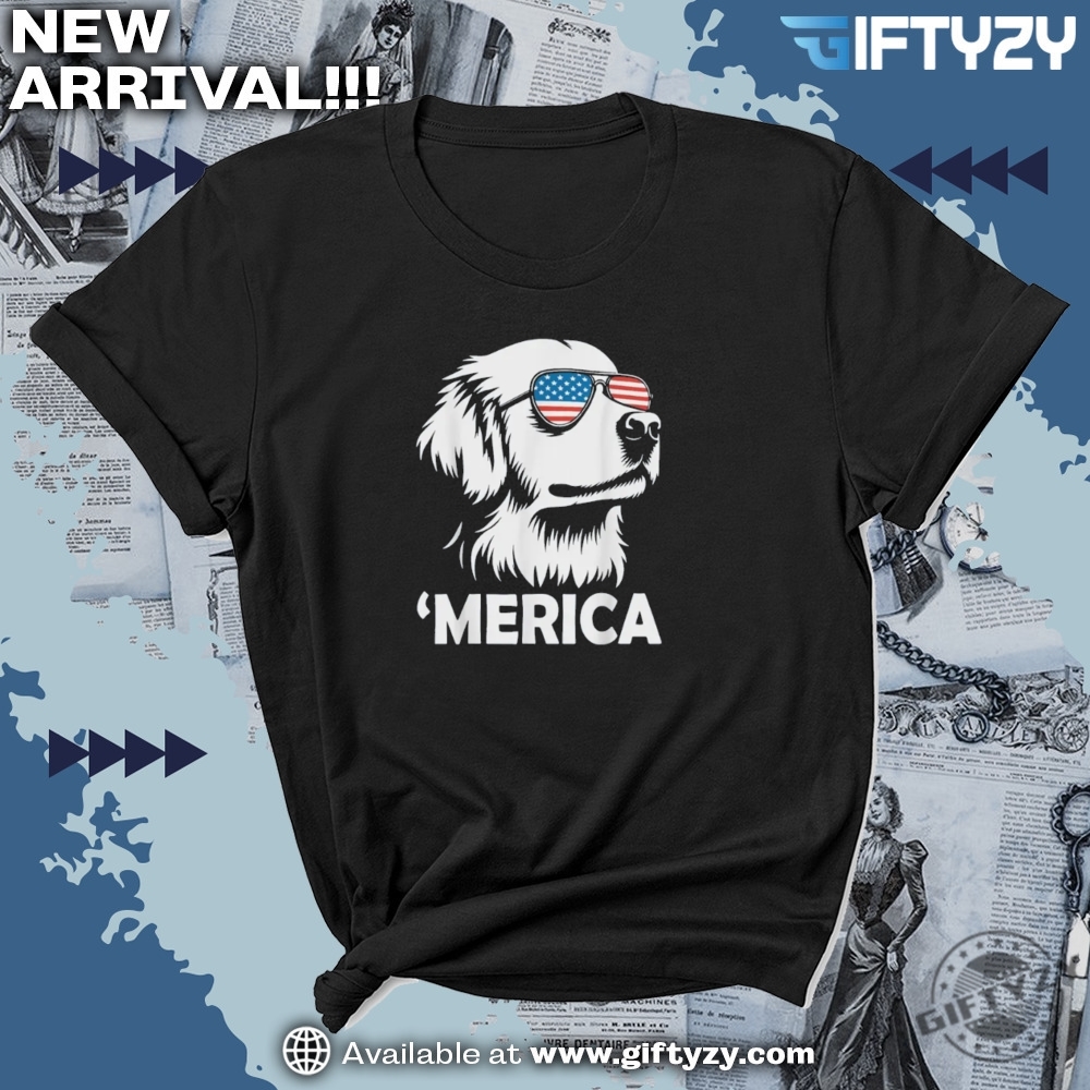 Golden Retriever 4Th Of July Merica Shirt 7 golden retriever 4th of july merica Shirt