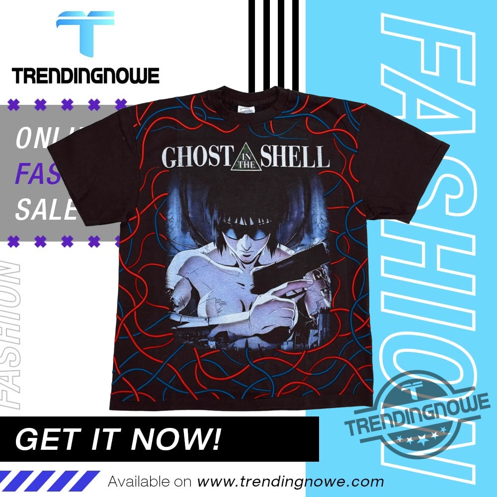 "Top 5 Unique Vintage and Pop Culture Shirts You Need Now" 15 Sashiko Ghost In The Shell Shirt
