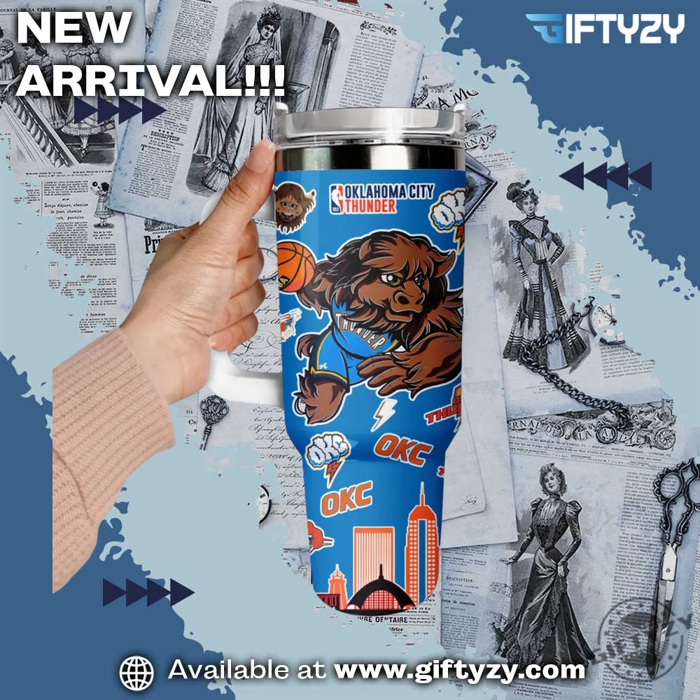 NBA Playoffs trending gift 11 Nba Oklahoma City Thunder 3D Tumbler With Handle Stanley Cup