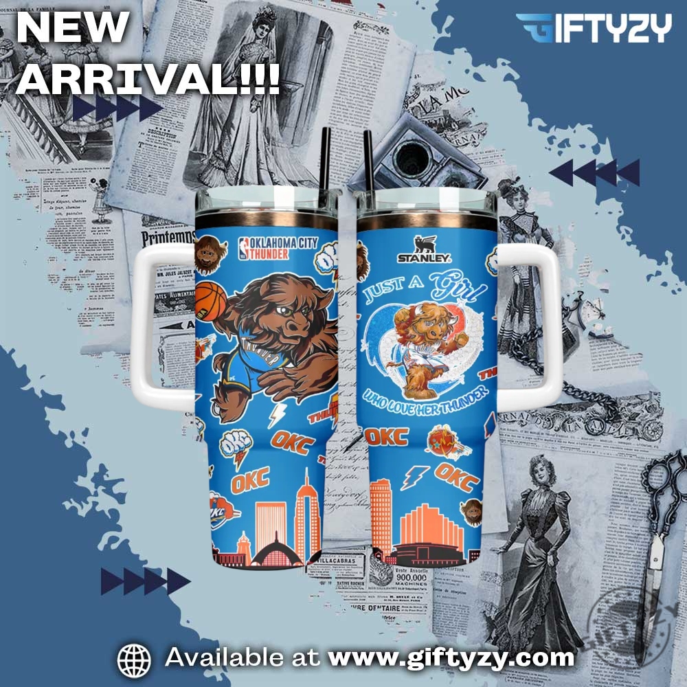Nba Oklahoma City Thunder 3D Tumbler With Handle Stanley Cup 4 NBA Oklahoma City Thunder 3D Tumbler With Handle Stanley Cup