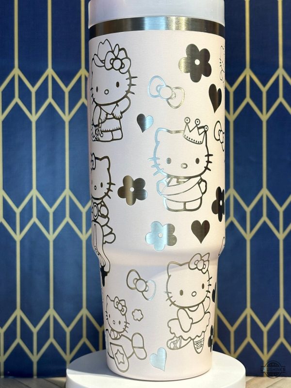 cute hello kitty engraved tumbler 40oz dupe