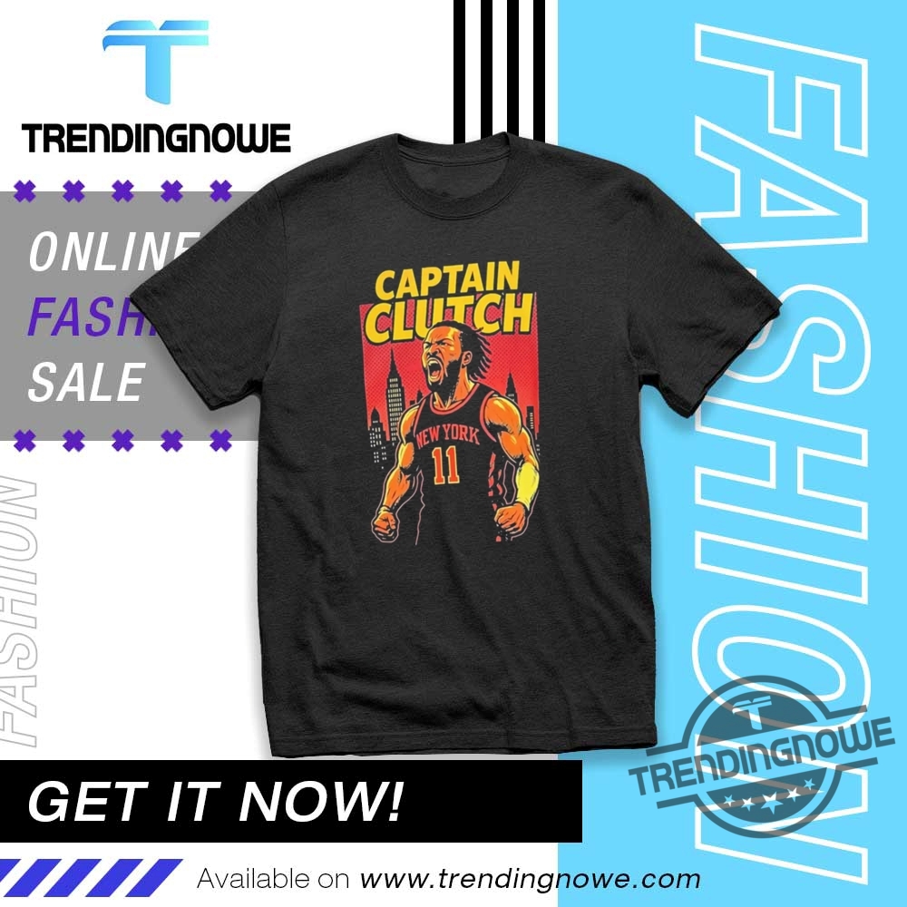 "Shop Jalen Brunson Shirts and Vatican City Cardinals Hat Online" 3 Captain Clutch Jalen Brunson Cartoon Shirt