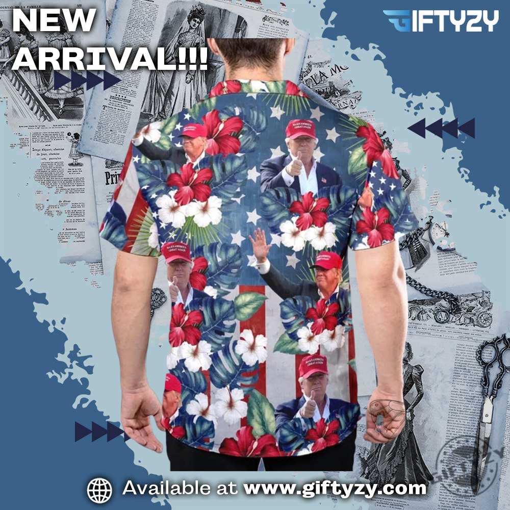 Top Trend Tees Now 14 President Trump 4Th Of July Hawaiian Shirt Summer Outfit