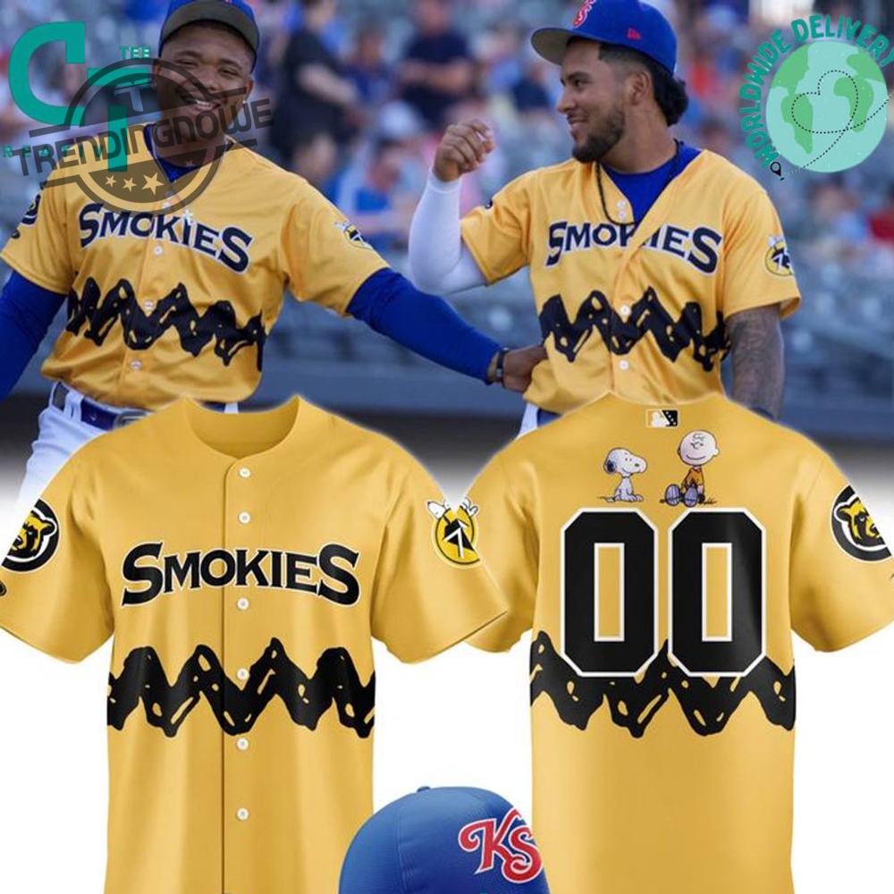 "Top NBA and Sports Fan Apparel: Stand By Shirts to MVP Tees" 16 Knoxville Smokies Peanuts Night 2025 Baseball Jersey