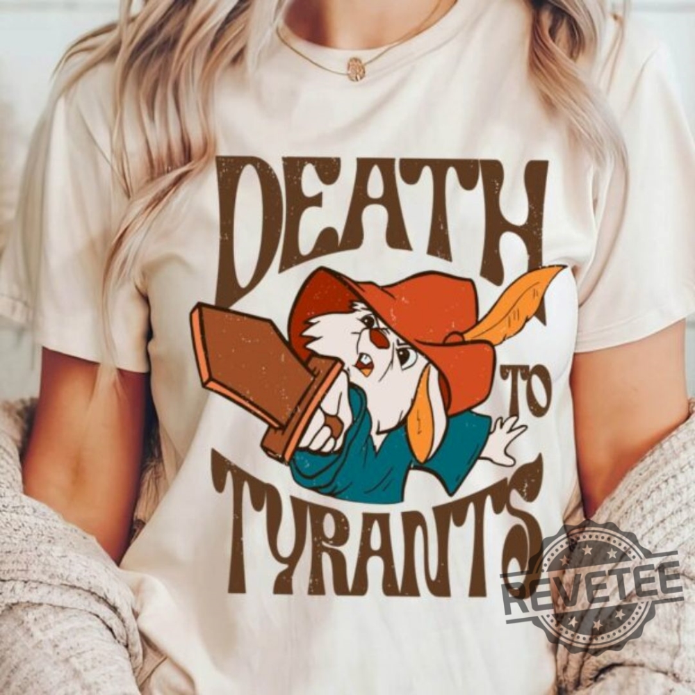 Vintage 70S Skippy Rabbit Death To Tyrants T Shirt Matching Disney Robin Hood Shirts For Family Magic Kingdom Trip Outfit Nottingham Disney Park Shirts revetee 1
