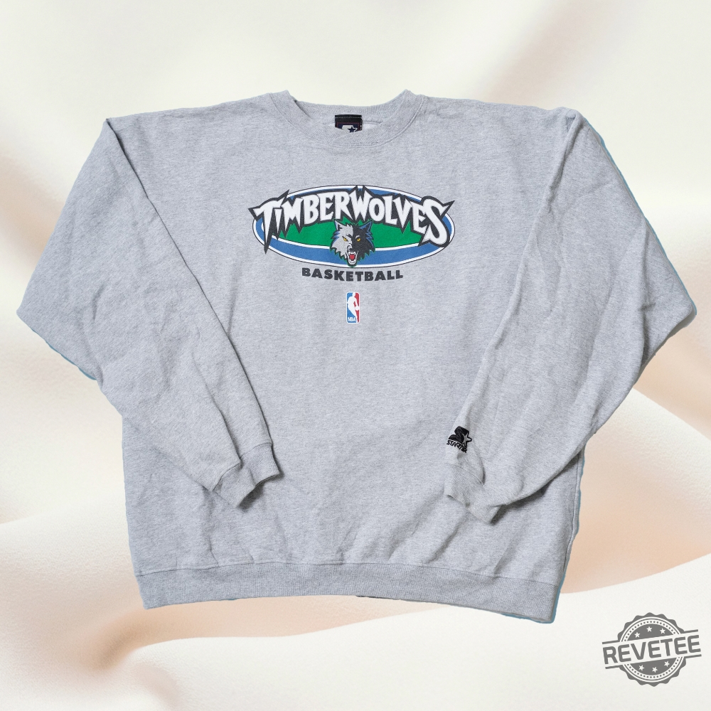 Vintage Starter Minnesota Timberwolves Sweater Xlarge Double Nba Hardwood Classics Shirts revetee 1