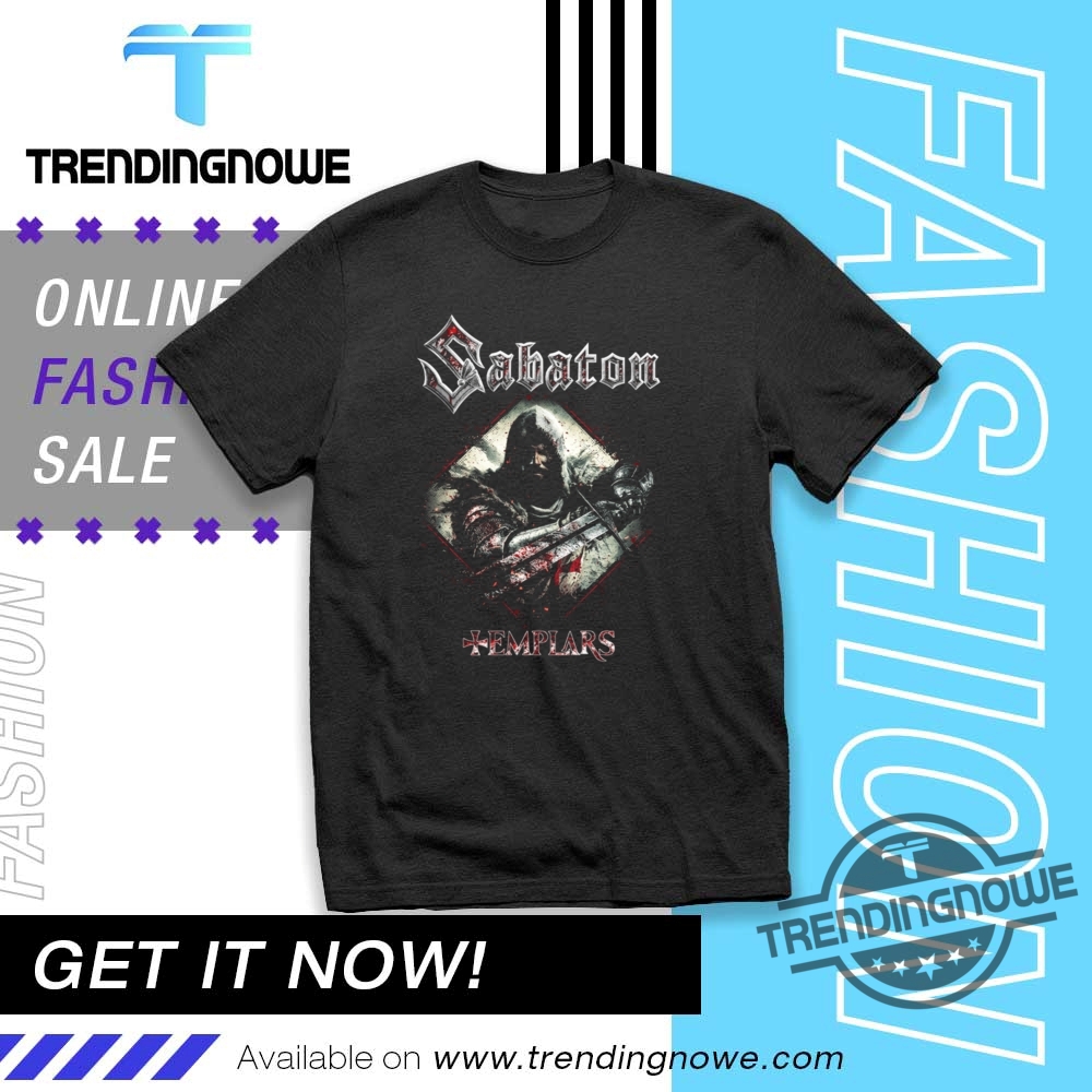 T-shirt Sabaton 'Templars' Pour Homme - Manches Courtes En Coton - Coupe Standard Noir