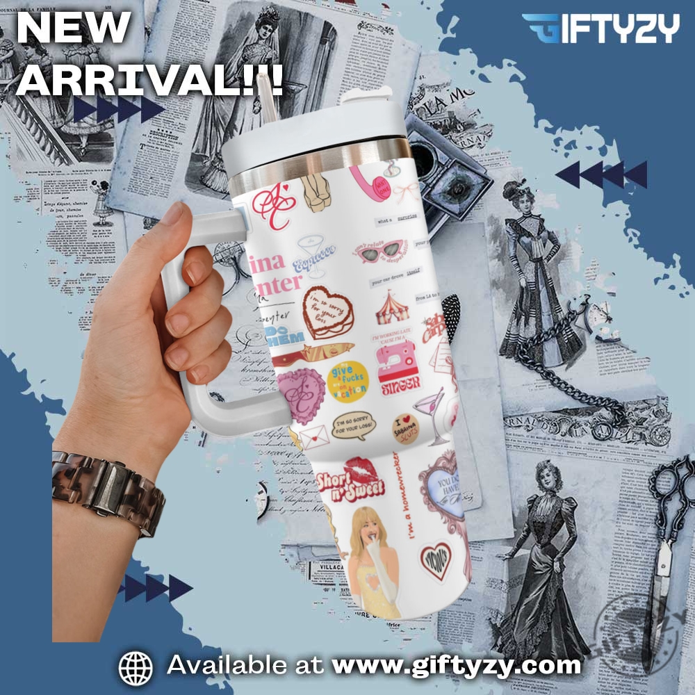 Gift For Basketball Fan 14 Funny Sabrina Carpenter Custom Stanley Cup Tumbler With Handle