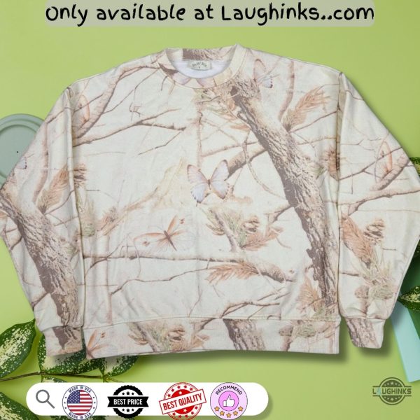 butterfly camouflage dairy boy crewneck artificial wool sweater
