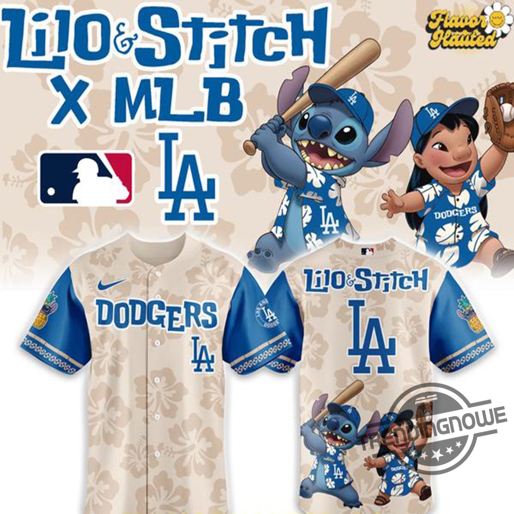 Los Angeles Dodgers Lilo And Stitch 2025 Baseball Jersey trendingnowe 1