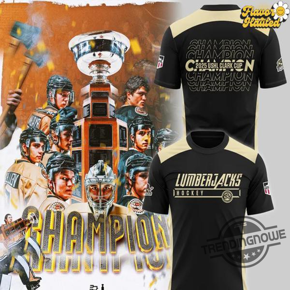 Muskegon Lumberjacks Hockey 2025 Ushl Clark Cup Shirt trendingnowe 1