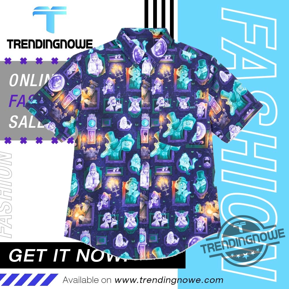 thumbnail image 2 of Haunted Mansion Halloween Hawaiian Shirt - Spooky Vibes & Comfortable Polyester For Unisex Adults 2 of 6