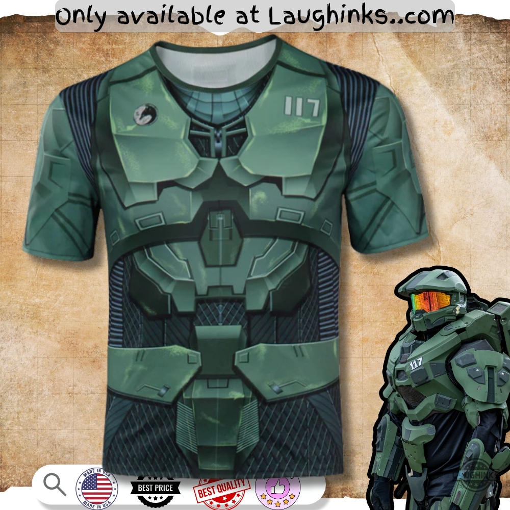 Halo Season 1 Master Chief John 117 Cosplay Costume Aop Shirts 8 Halo Season 1 Master Chief John 117 Cosplay Costume AOP Shirts