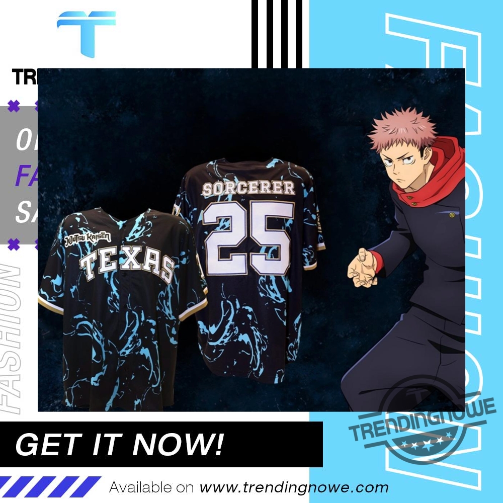 Texas Rangers Jujutsu Kaisen Night Jersey 2025 trendingnowe 1