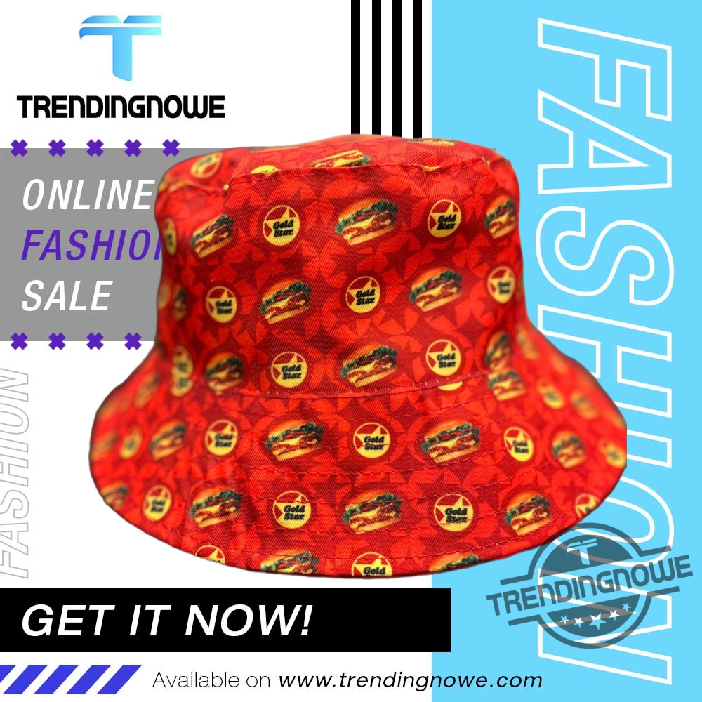 "Top 5 Trendy Hats: Pokémon, Sports, Celebrities, and More" 6 Gold Star Burger Bucket Hat