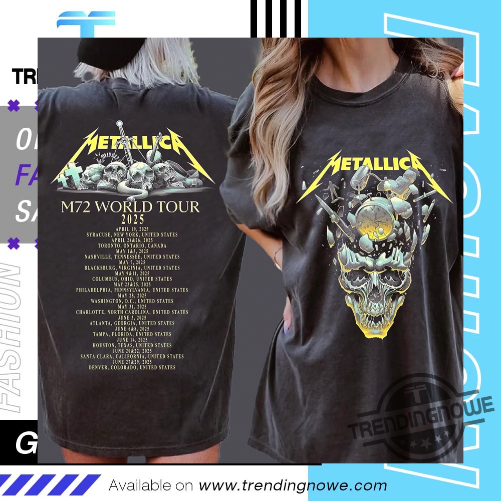 Metallica M72 World Tour 2025 Tee Shirt 7 Metallica M72 World Tour 2025 Tee Shirt