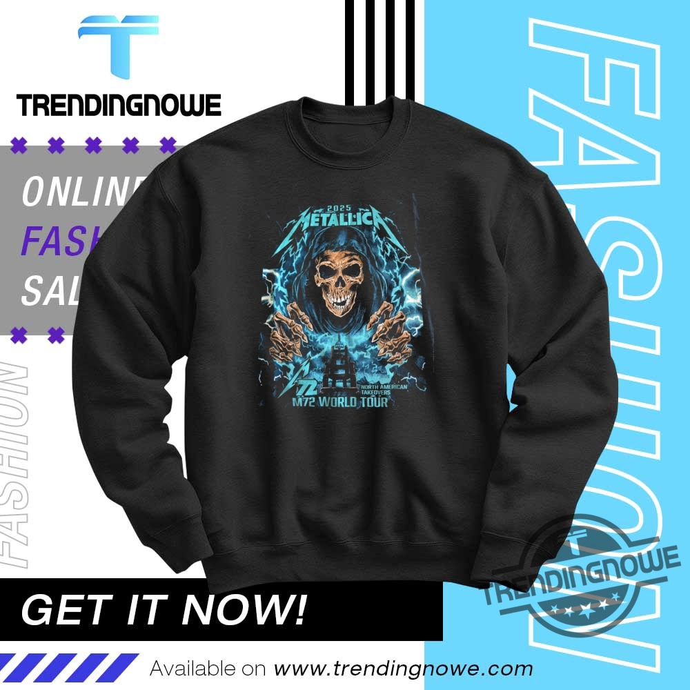 Metallicas Skeleton Lightning 2025 M72 World Tour Shirt 10 Metallicas Skeleton Lightning 2025 M72 World Tour Shirt