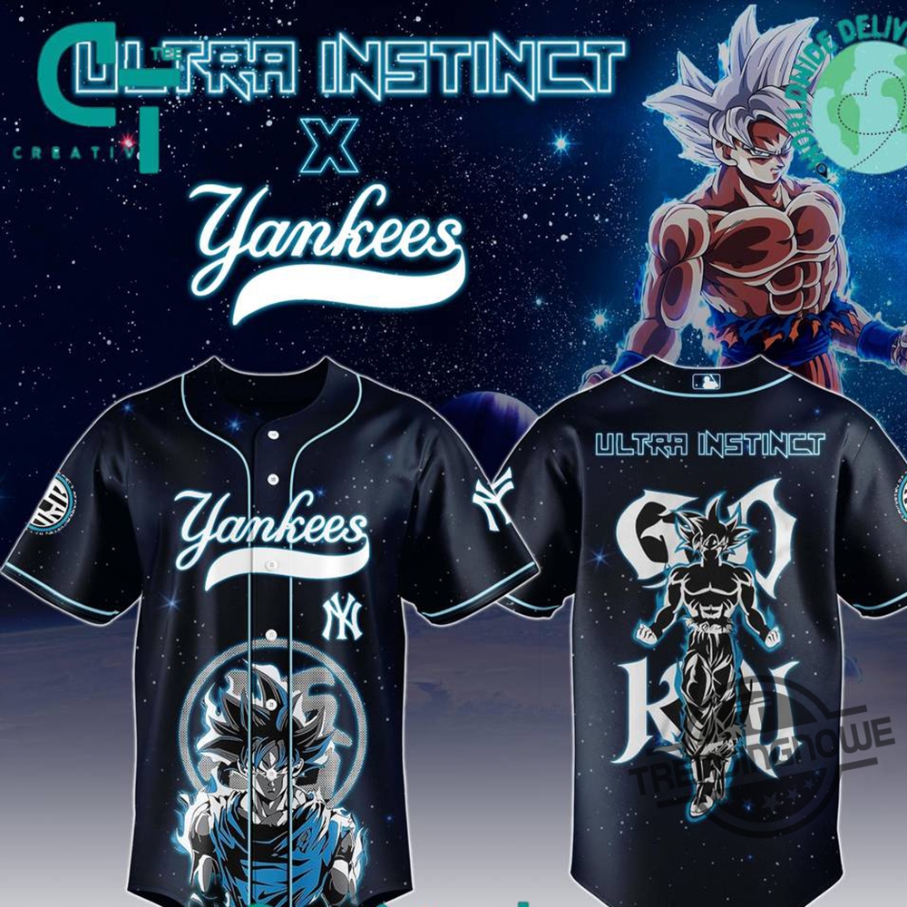 New York Yankees Goku Ultra Instinct Baseball Jersey trendingnowe 1