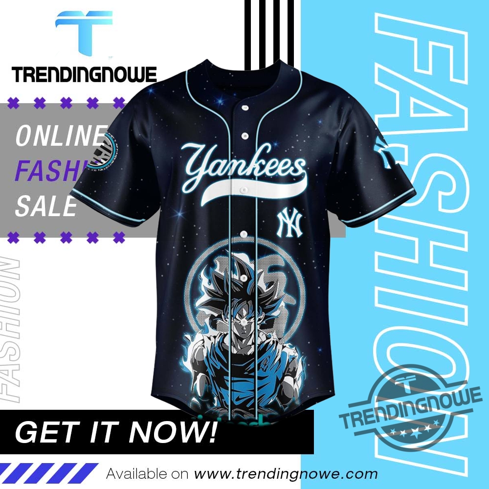 New York Yankees Goku Ultra Instinct Baseball Jersey 9 New York Yankees Goku Ultra Instinct Baseball Jersey