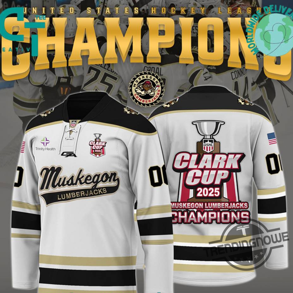 "Top 5 Must-Have Graphic Tees for Fans and Trendsetters 2023" 16 Muskegon Lumberjacks Champions Ushl 2025 Hockey Jersey