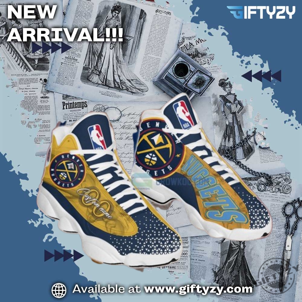 Nba Denver Nuggets Blue Edition Personalized Air Jordan 13 Shoes