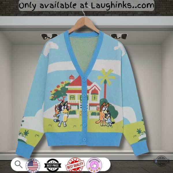 bluey heeler knitted cardigan