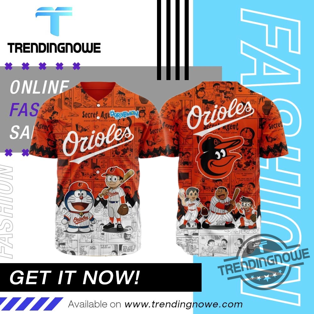 "Top Trendy Shirts and Hats for Fans and Activists" 16 Orioles Doraemon Jersey 2025