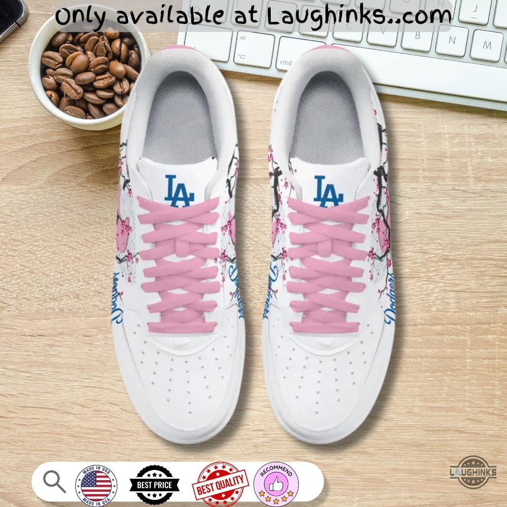 La Dodgers Cherry Blossom Japanese Custom Air Force 1 Sneaker Shoes 8 LA Dodgers Cherry Blossom Japanese Custom Air Force 1 Sneaker shoes