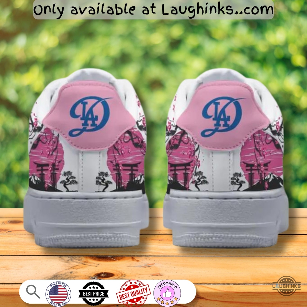 La Dodgers Cherry Blossom Japanese Custom Air Force 1 Sneaker Shoes 9 LA Dodgers Cherry Blossom Japanese Custom Air Force 1 Sneaker shoes