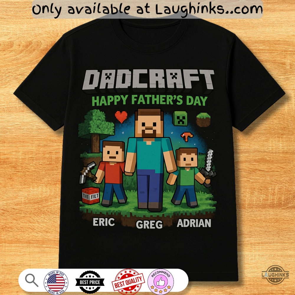 Personalized Minecraft Dadcraft Shirt Happy Fathers Day Gift 5 Personalized Minecraft DadCraft Shirt Happy Fathers Day Gift