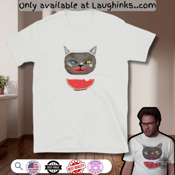 neighbors mac watermelon cat funny shirt