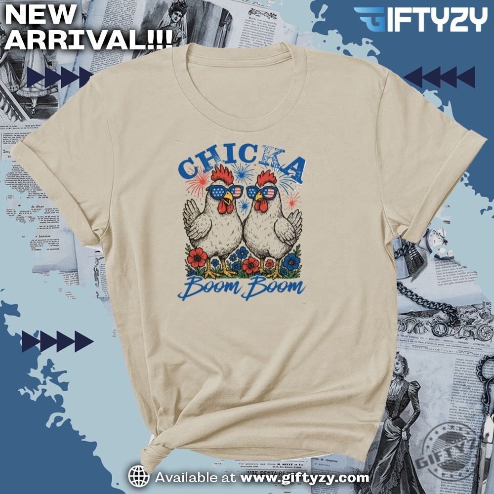 Chicka Boom Boom 4Th Of July Farm Vibes Red White And Blue Shirt 3 Chicka Boom Boom 4th of July Farm Vibes Red White and Blue Shirt