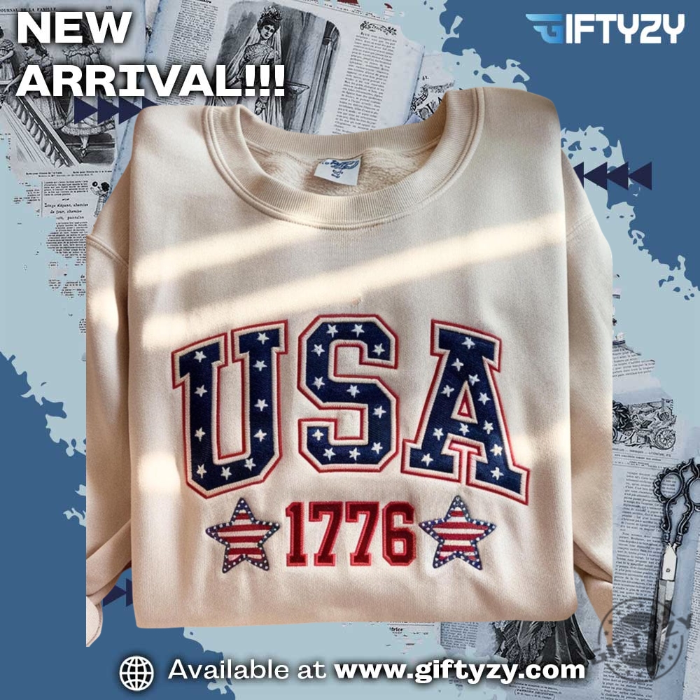 Viral tee of the day! 20 Usa Est 1776 Patriotic Embroidered Shirt