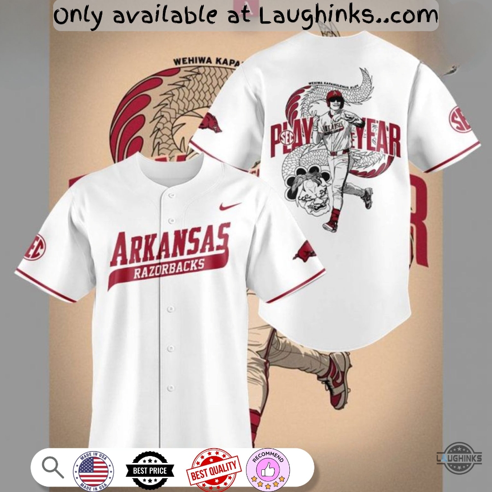 Arkansas Razorback X Wehiwa Aloy Sec Player Of The Year Baseball Jersey Shirt 5 Arkansas Razorback x Wehiwa Aloy SEC Player of the Year Baseball Jersey Shirt