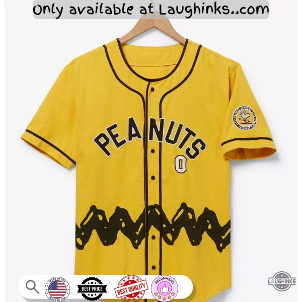 peanuts charlie brown aop baseball jersey shirt