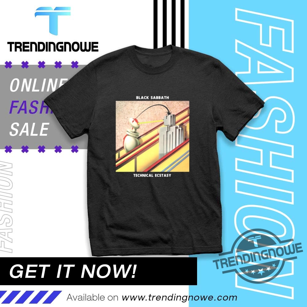 "Top Graphic Tees: Racehorses, Knicks, MGS, The Cure, Black Sabbath" 6 Black Sabbath Merch Technical Ecstasy Shirt