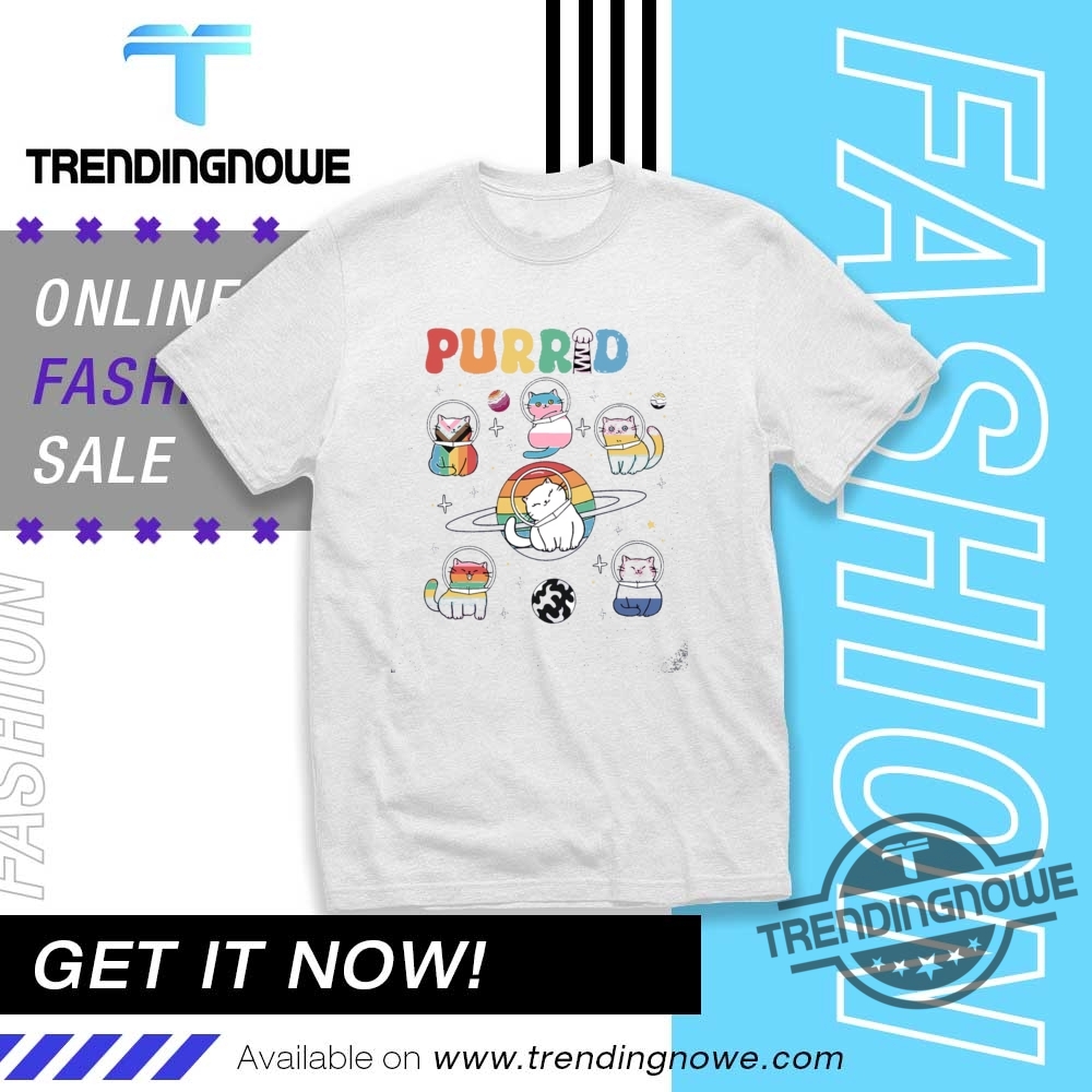 Pride Month Cats In Space Rainbow Cat Purride Shirt trendingnowe 1