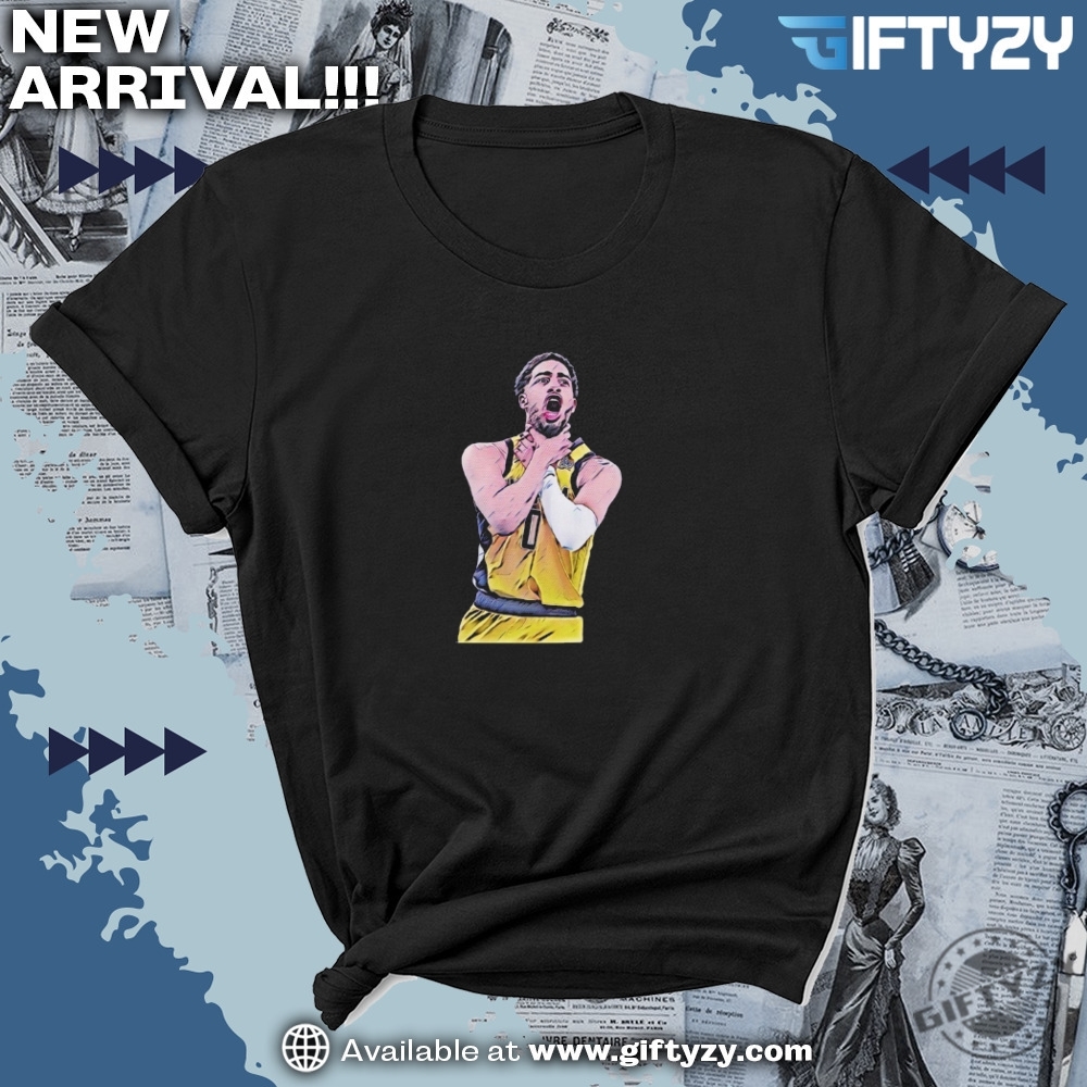 Tyrese Haliburton Choke Celebration Indiana Basketball Shirt 7 Tyrese Haliburton Choke Celebration Indiana Basketball Shirt