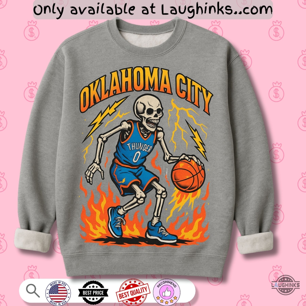 Oklahoma City Okc Thunder Skull Basketball Shirt 5 Oklahoma City OKC Thunder Skull Basketball Shirt