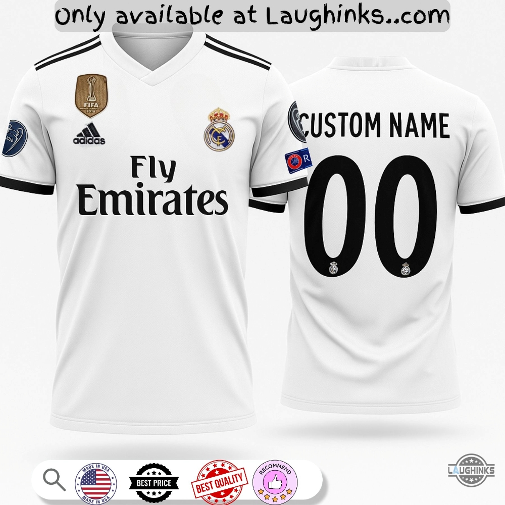 Personalized 2019 Adidas Real Madrid Home Football Jersey Shirt Full Printed Version 4 Personalized 2019 Adidas Real Madrid Home Football Jersey Shirt Full Printed Version