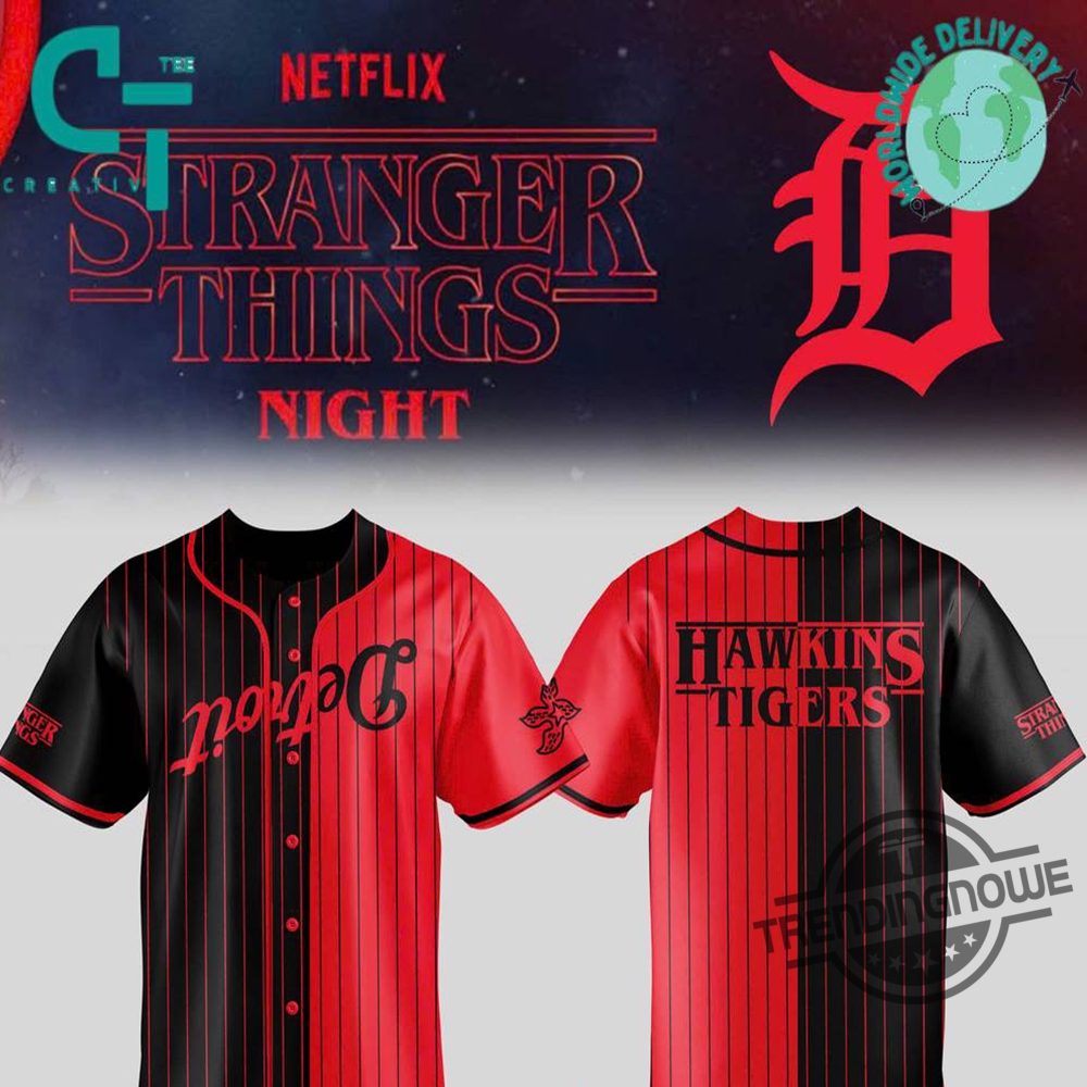 Detroit Tigers Stranger Things Night Baseball Jersey 9 Detroit Tigers Stranger Things Night Baseball Jersey