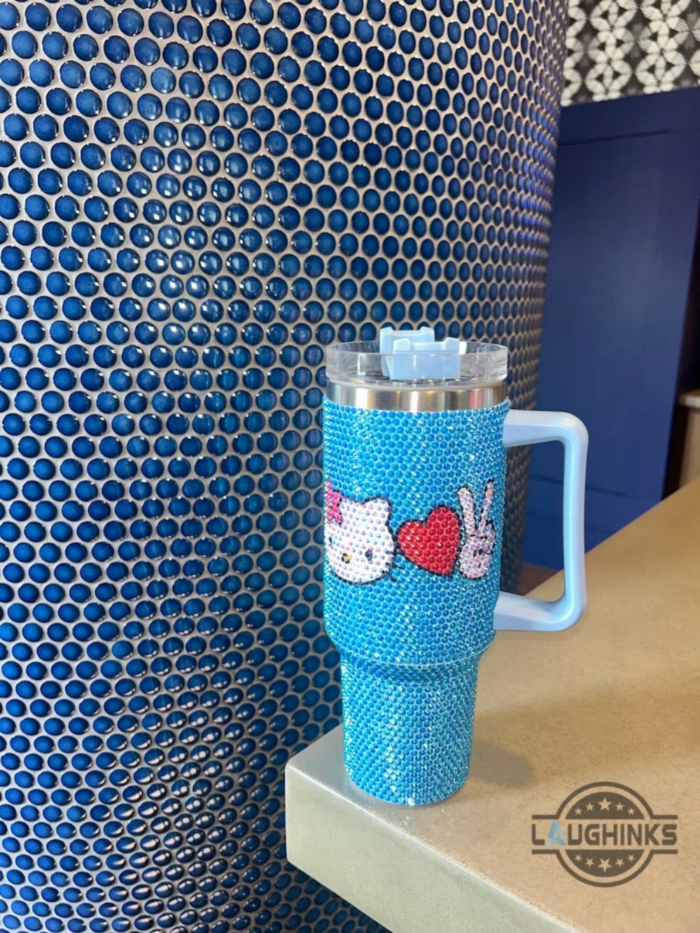 Pretty Hello Kitty 40Oz Rhinestone Stainless Steel Stanley Tumbler Dupe (choose a design in customer note box, e.g: design 2) 17 PRETTY Hello KITTY 40oz Rhinestone stainless steel stanley tumbler dupe