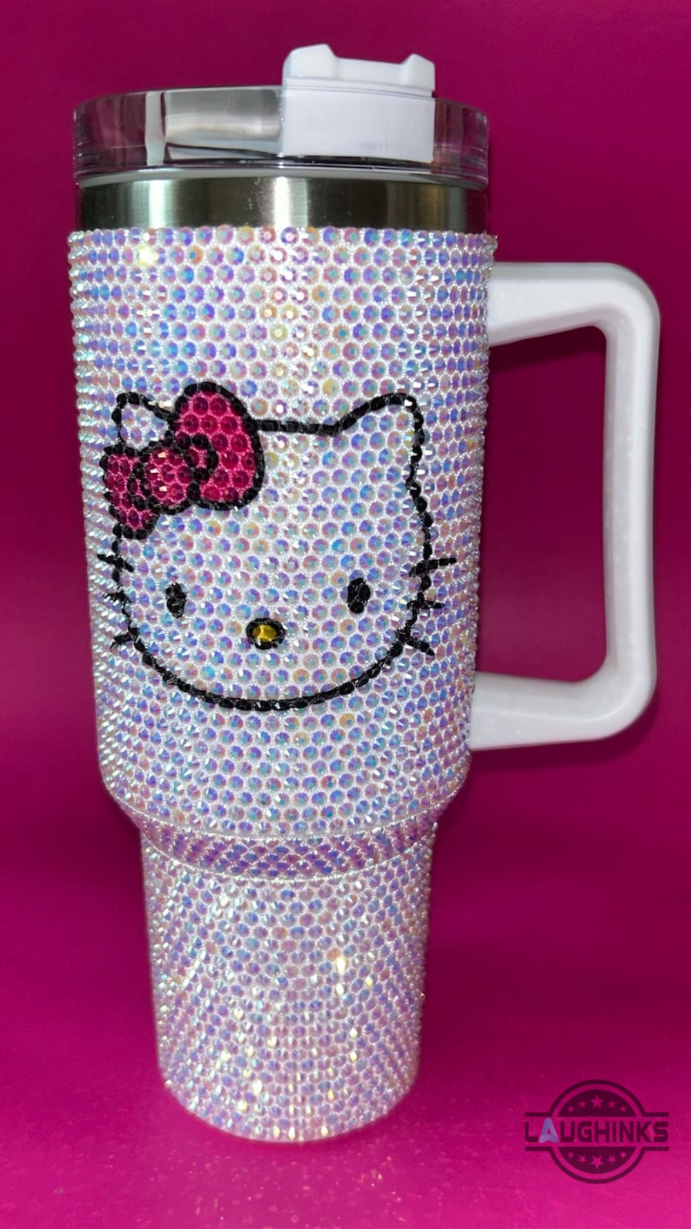 Pretty Hello Kitty 40Oz Rhinestone Stainless Steel Stanley Tumbler Dupe (choose a design in customer note box, e.g: design 2) 19 PRETTY Hello KITTY 40oz Rhinestone stainless steel stanley tumbler dupe