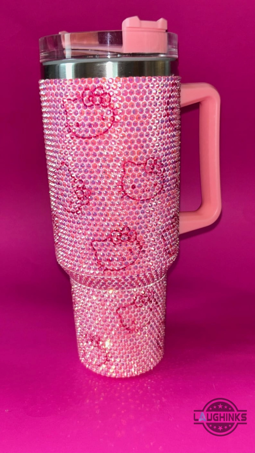 Pretty Hello Kitty 40Oz Rhinestone Stainless Steel Stanley Tumbler Dupe (choose a design in customer note box, e.g: design 2) 22 PRETTY Hello KITTY 40oz Rhinestone stainless steel stanley tumbler dupe