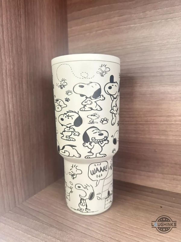 snoopy simple modern trek tumbler with handle dupe