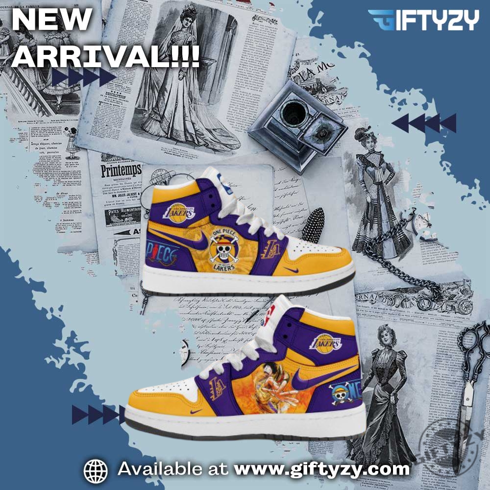 Perfect gift for Dad 13 Nba Los Angeles Lakers X One Piece Coming Air Jordan 1 Shoes