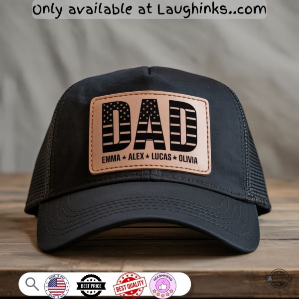 personalized american flag dad hat with kids names best fathers day gifts