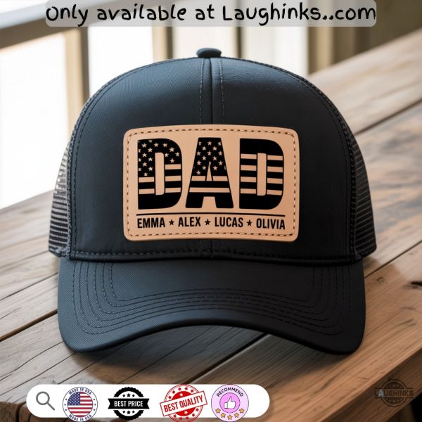 custom american flag dad hat with kids names personalized fathers day gifts