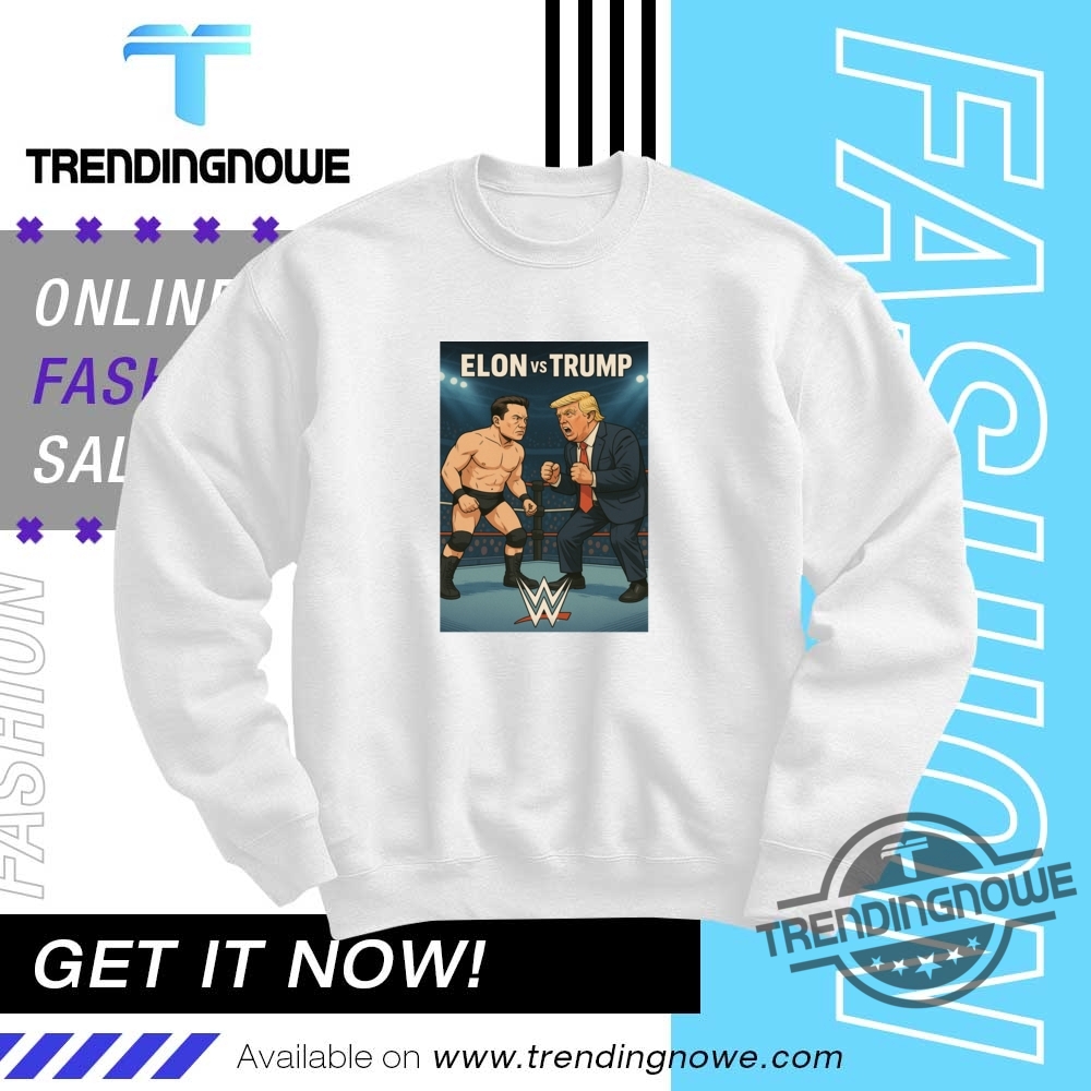 Elon Musk Vs Donald Trump Wwe Shirt Political Satire Wrestling Match Graphic Tee 2025 10 Elon Musk vs Donald Trump WWE Shirt Political Satire Wrestling Match Graphic Tee 2025