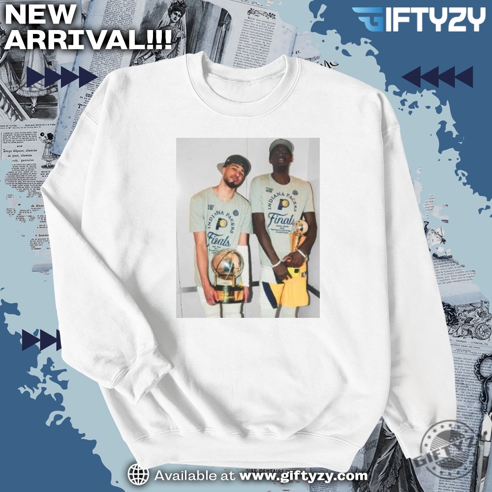 Tyrese Haliburton And Pascal Siakam Champs With Indian Shirt 4 Tyrese Haliburton And Pascal Siakam Champs With Indian Shirt